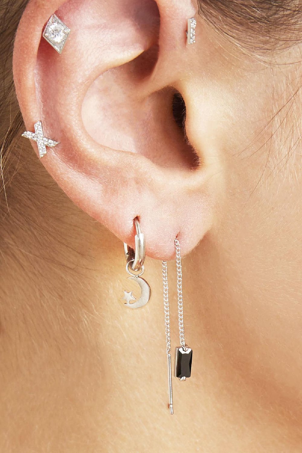 Boucles d'oreilles The Moon Acier inoxydable h5Image2